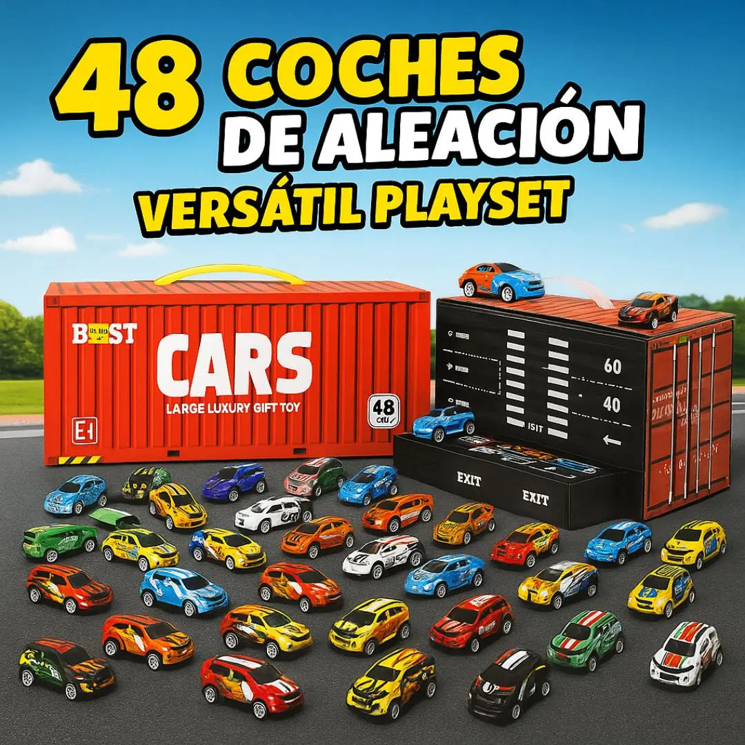 Set Contenedor x 48 Carritos de Fricción Coleccionables