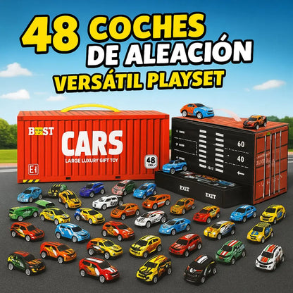 Set Contenedor x 48 Carritos de Fricción Coleccionables