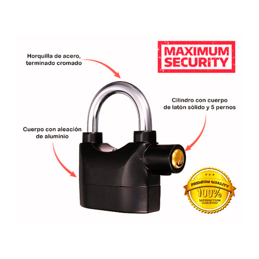 Candado alarma (Moto, bicicleta, casa y negocio)
