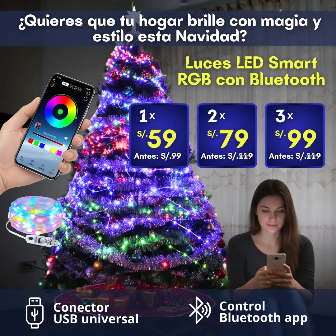 Luces LED de Navidad Smart RGB + Regalo 🎁