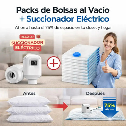Packs de Bolsas al Vacío + Succionador Eléctrico